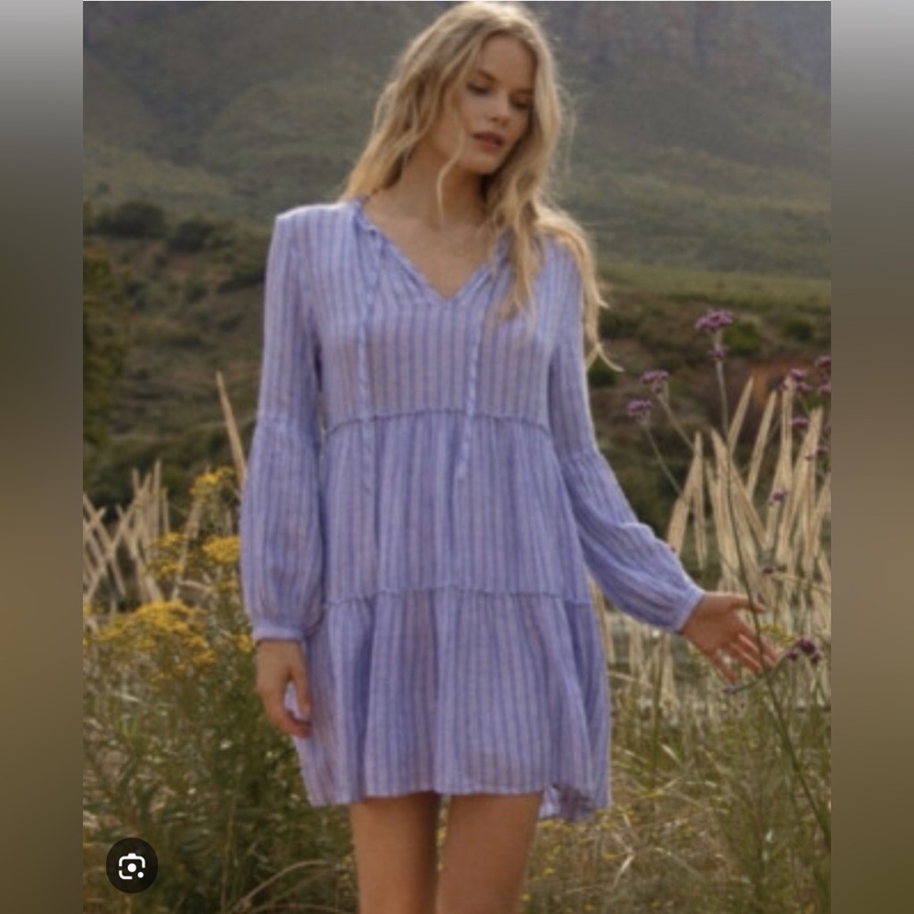 Rails Everly Blue Striped Long Sleeve Dress size Small Where Whimsy meets Preppy
